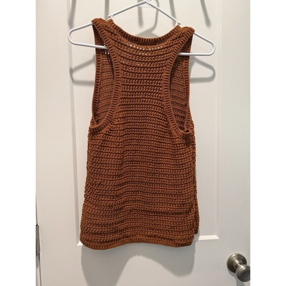 Women’s Madewell Crochet-Knit Crewneck Sweater Tank Warm Coffee Large Brown - Picture 6 of 6